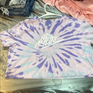 Nike Purple Tie-Dye Crop Top